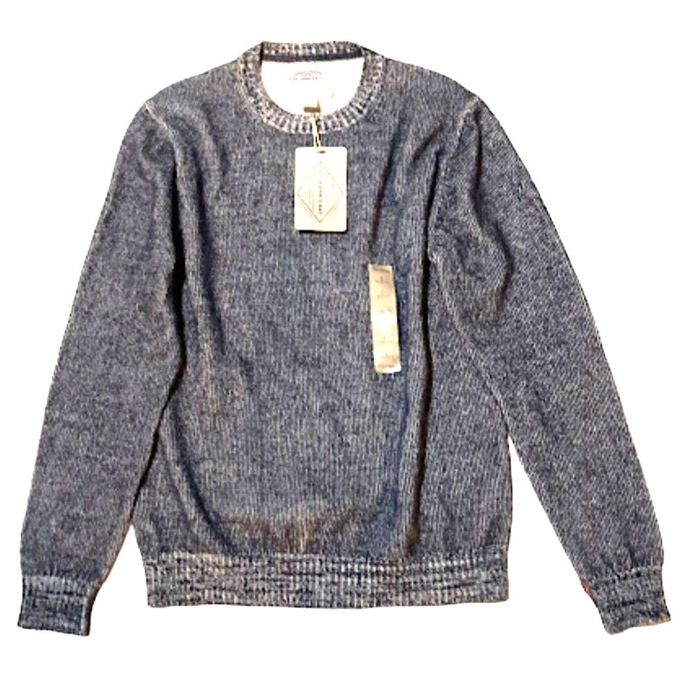 St. John's Bay BLUE men's crew neck sweater cotton NWT Size Large